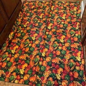 Table Cloth Pumpkin Apple Corn Holiday Autumn Rectangle Farmhouse #ES3